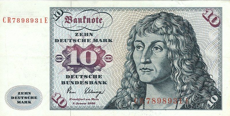 File:Banknote mit dem Nominalwert 10 Deutsche Mark (Serie 1961), Wertseite, ausgegeben 1980.jpg