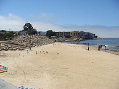 En av de många stränderna vid stranden av Monterey Bay