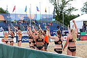 Deutsch: Beachhandball Europameisterschaften 2019 (Beach handball Euro); Tag 6: 7. Juli 2019 – Spiel um Platz Drei, Frauen, Kroatien-Niederlande 0:2 (14:23, 20:22) English: Beach handball Euro; Day 6: 7 July 2019 – Women's Bronze Medal Match – Croatia-Netherlands 0:2 (14:23, 20:22)