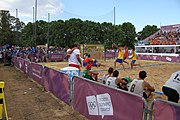 Deutsch: Beachhandball bei den Olympischen Jugendspielen 2018; Tag 7, 13. Oktober 2018; Jungen, Finale – Portugal-Spanien 1:2 English: Beach handball at the 2018 Summer Youth Olympics at 13 October 2018 – Boys Gold Medal Match – Portugal-Spain 1:2