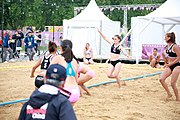 Deutsch: Beachhandball bei den Olympischen Jugendspielen 2018; Tag 6, 12. Oktober 2018; Mädchen, Platzierungsspiel um Rang 9 und 10 – Türkei-Hongkong 2:0 English: Beach handball at the 2018 Summer Youth Olympics at 12 October 2018 – Girls Women's Placement Match 9-10 – Türkei-Hong Kong 2:0