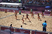 Deutsch: Beachhandball bei den Olympischen Jugendspielen 2018; Tag 4, 10. Oktober 2018; Mädchen, Vorrunde, Gruppe A - Ungarn-Chinese Taipei (Taiwan) 2:0 English: Beach handball at the 2018 Summer Youth Olympics at 10 October 2018 – Girls Preliminary Round Group A‎ – Hungary-Chinese Taipei 2:0