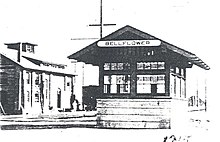 The first Bellflower Pacific Electric Depot, c. 1915 Bellflower Pacific Electric.jpg