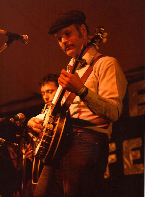 Image: Bill Keith, banjoist on stage at Cambridge Folk Festival, July 1985