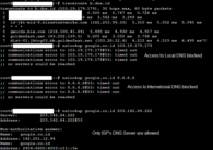 Screenshot of nslookup command from Biznet showing both international and local DNS in Indonesia are blocked Biznet blocking other DNS under National DNS Regulation.png