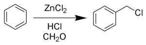 Blanc chloromethylation Blanc Chloromethylation Reaction Scheme.png