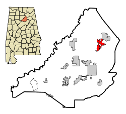 Blount County Alabama Incorporated and Unincorporated areas Susan Moore Highlighted.svg