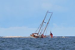 The Blue Sirius that ran aground on August 9, 2013