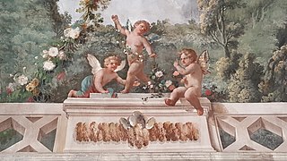 Dettaglio della parete, putti