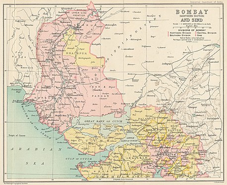 Presidencia de Bombay en 1909, porción del norte.