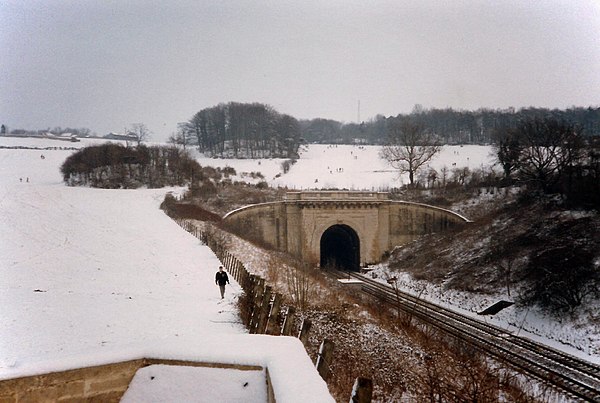 A winter view of the western portal