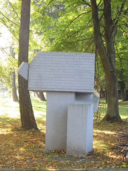 Hammer and sickle monument in the Soviet War Cemetery