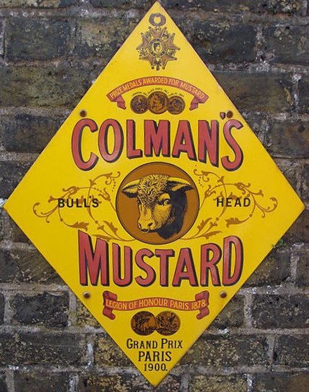 An old Colman's advert at the Buckinghamshire Railway Centre