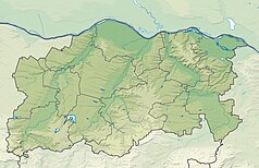 Mapa konturowa obwodu Plewen, blisko centrum na dole znajduje się punkt z opisem „Plewen”