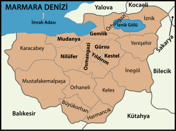 Distretti della provincia di Bursa