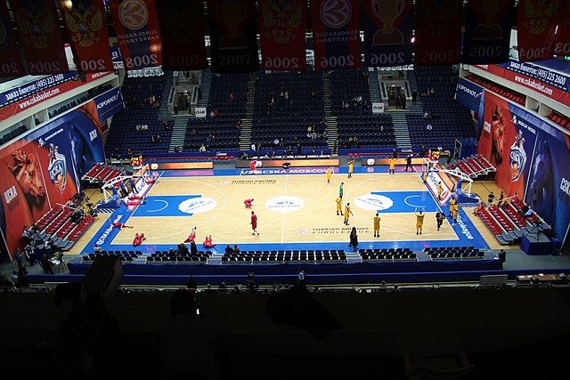 Interior of the 5,500 seat Universal Sports Hall CSKA.