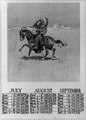 Calendar for July, August, and September 1898, showing Cheyenne war chief on horseback) - Frederic Remington LCCN89716087.tif