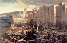 Contemporaneous painting of Marseille during the Great Plague in 1720 Chevalier Roze a la Tourette - 1720.PNG