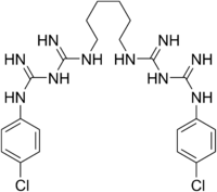 Strukturní vzorec chlorhexidinu