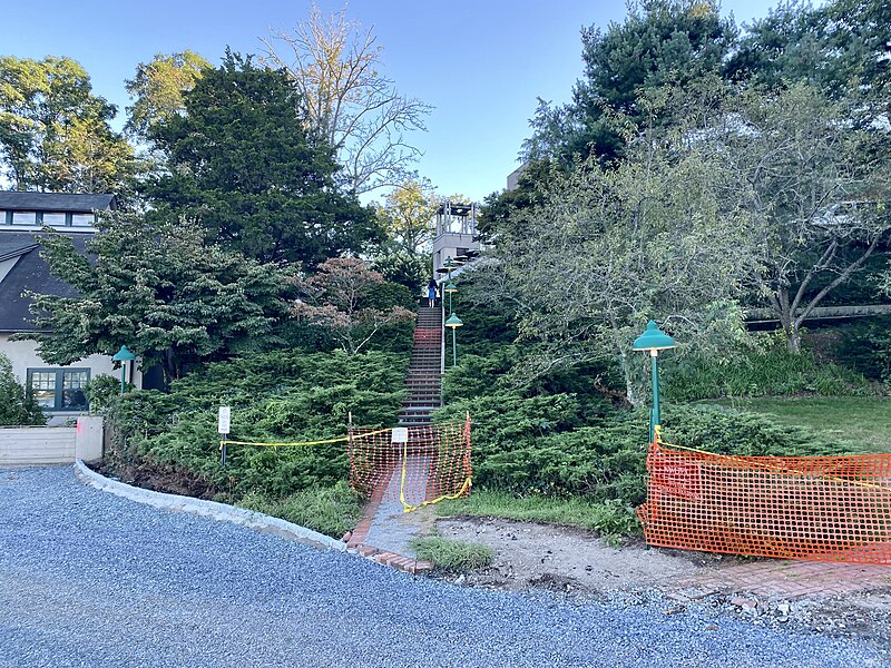 File:Cold Spring Harbor Laboratory stair from inner harbor.jpg