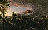 The Course of Empire: The Savage State; by Thomas Cole; 1836; oil on canvas; 100 × 161 cm; New York Historical Society (New York City)