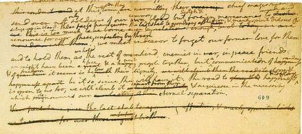 The Composition Draft written by Thomas Jefferson