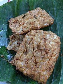 Cooked tempe garit/goreng (fried)