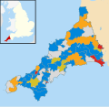 Cornwall Council political divisions May 2021 map.svg