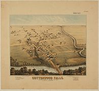 鸟瞰卡顿伍德福尔斯，1875年