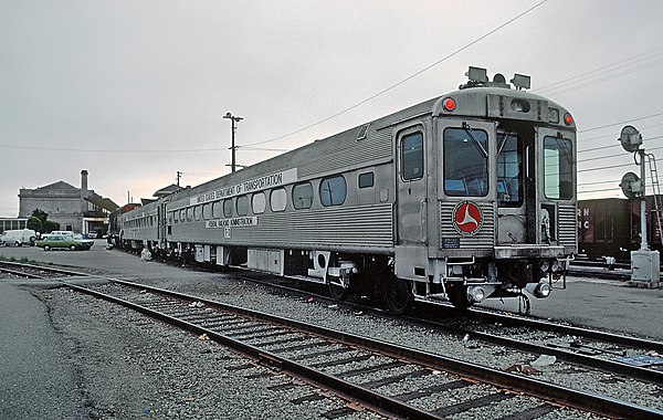 This USDOT Silverliner, seen here in 1981, was used to test infrastructure for the Metroliners in 1967.