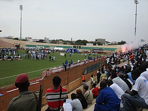 View of the stadium during a Senegalese wrestling match.