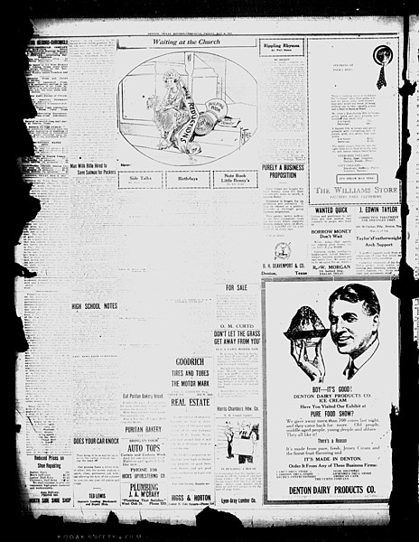 File:Denton Daily Record-Chronicle (Denton, Tex.), Vol. 21, No. (228), Ed. 1 Friday, May 6, 1921 - DPLA - ac1e6435c88c22c7c92410f927778183 (page 4).jpg