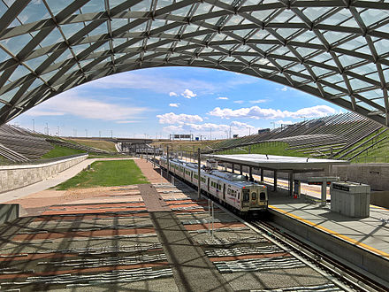 Commuter rail station at Denver International Airport