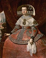 Retrat de la reina Mariana d'Àustria en vermell
