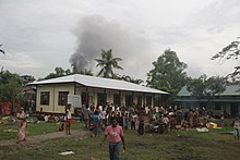 Displaced Hindu families at a makeshift camp in Maungdaw. Displaced Hindu families at a makeshift camp in Maungdaw (Moe Zaw-VOA).jpg