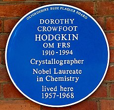 Dorothy Hodgkin blue plaque in Oxford.jpg