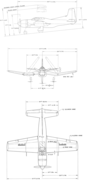 3-view line drawing of the Douglas BTD Destroyer.