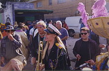 "Krewe of Dreux" neighborhood Mardi Gras celebrations, 2000. DreauxMustangBacchus.jpg