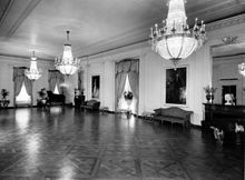 The East Room after its 1949-1952 restoration was completed East Room of the White House-08-01-1952.jpg