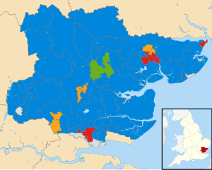 Mappa della divisione elettorale dell'Essex nel Regno Unito (2017).svg