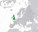 Avrupa'da İngiltere'yi gösteren harita