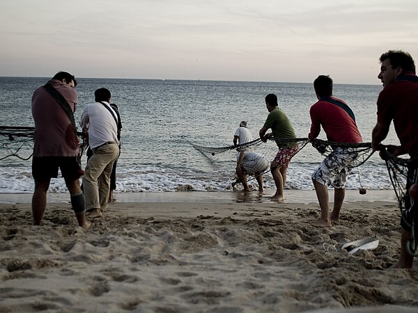 Fishermen in Sesimbra, Portugal