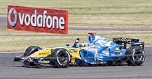 Fernando Alonso took pole position, fastest lap, and race victory, leading every lap of the race except one. Fernando Alonso 2006 Britain.jpg