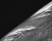 October 24, 1946: V-2 rocket takes first picture of Earth from outer space First photo from space.jpg