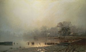 Brouillard. Étang rouge à Moscou en automne, 1871.