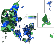 Map of the election, showing the elected members in each constituency. Folketingsvalget 1849 - Valgkort.svg