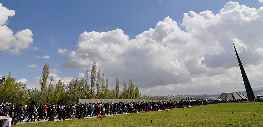 Panorama of Tsitsernakaberd Genocide memorila in Yerevan April 24.jpg