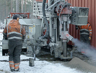 Drilling of a borehole for residential heating Geothermal drilling for residential heating.jpg