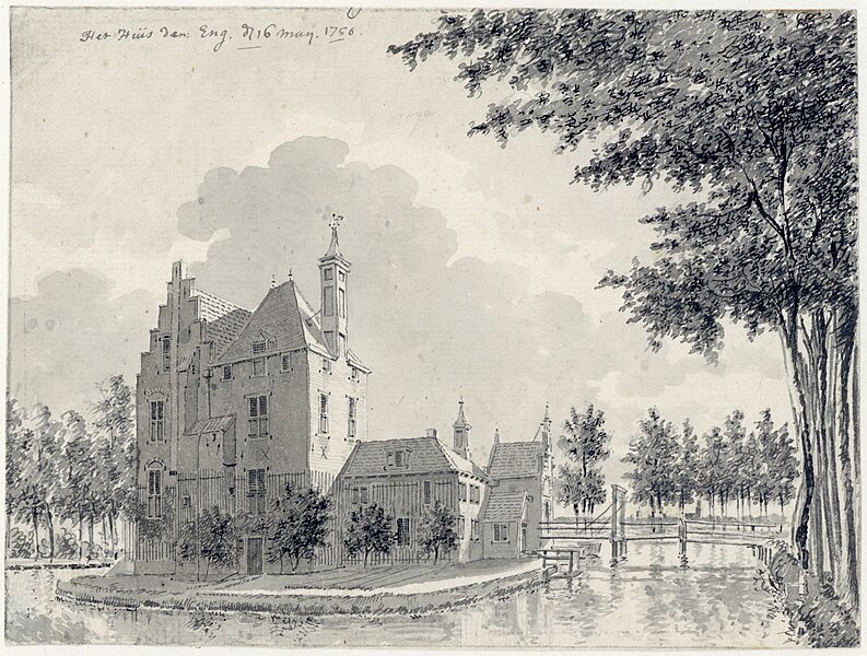 Bestand:Gezicht op het kasteel Den Engh bij Vleuten - Pieter Jan van Liender - 1756 - Het Utrechts Archief X95876-201242.jpg