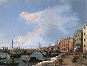 Riva degli Schiavoni depuis l'ouest, 1724-1730 Canaletto Kunsthistorisches Museum